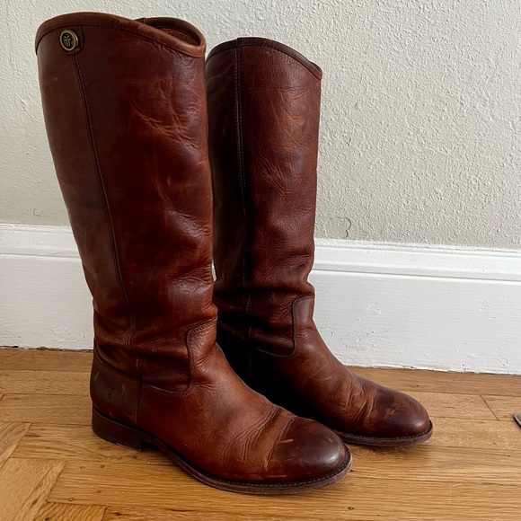 Frye Melissa Button 2 Knee High Boot in Cognac - Picture 3 of 4